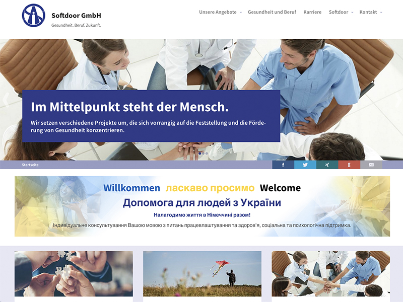 Screenshot Softdoor-Website
