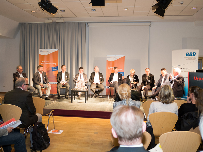 Abschlussrunde der Podiumsdiskussion am 24.04.2018