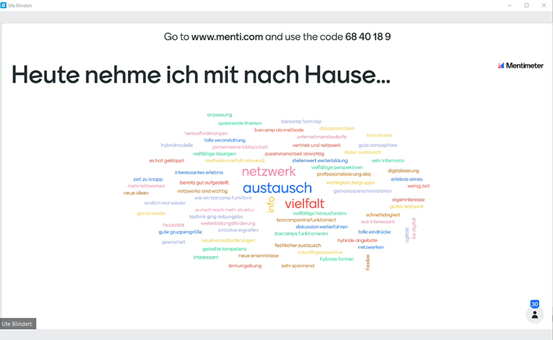Feedback aus Mentimeter zum BarCamp Feedback aus Mentimeter zum BarCamp