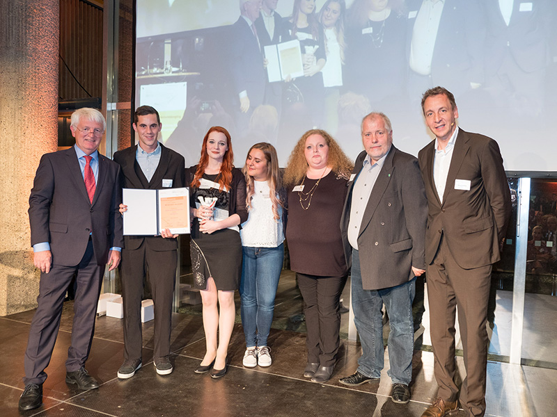 Preisverleihung 2018 an das Projektteam vom maxQ. Fachseminar für Altenpflege